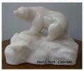 Soapstone Carving and Sculptures - White Alabaster Polar Bear